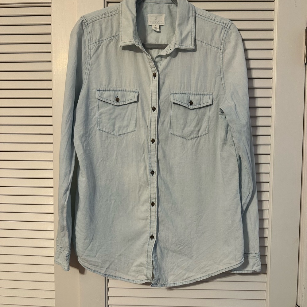 Caslon Sky Chambray Button-Up Shirt